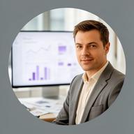 Azel Docsion, especialista en finanzas, revisando un cuadro de mando empresarial